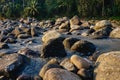 Pile of natural rocks by the river Royalty Free Stock Photo