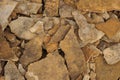 A pile of natural stone tiles. Close-up. Stone texture. Background for wallpaper Royalty Free Stock Photo