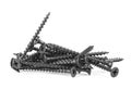 Pile of new black screws isolated on white background Royalty Free Stock Photo