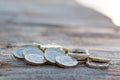 Pile of New British Pound Coins Royalty Free Stock Photo