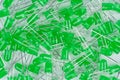 Pile of new green 5mm LEDs Royalty Free Stock Photo