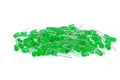 Pile of new green 5mm LED`s Royalty Free Stock Photo