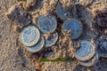 Pile of new Pound coins Royalty Free Stock Photo