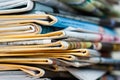 Pile of newspapers Royalty Free Stock Photo