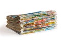 A pile of newspapers isolated