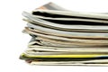 Pile of newspapers and magazine Royalty Free Stock Photo