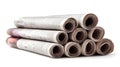 Pile of Newspapers Stack Lies on White Background Royalty Free Stock Photo