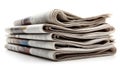 Pile of Newspapers Stack Lies on White Background Royalty Free Stock Photo
