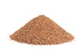 Pile of Nutmeg powder isolated on white. Royalty Free Stock Photo