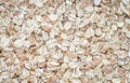 Pile of oat-flakes, background of uncooked oats. Texture of raw oatmeal. Diet food concept