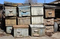 Pile of old bee hives.