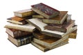 Pile of Old Books Isolated on White Royalty Free Stock Photo