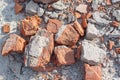 Pile of old broken bricks Royalty Free Stock Photo