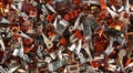 Pile of old broken hard drive heads Royalty Free Stock Photo