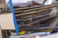 Pile of old cardboard boxes for recycling Royalty Free Stock Photo