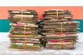 Pile of old cardboard boxes for recycling Royalty Free Stock Photo