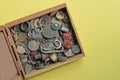 a pile of old coins of jewelry and ornaments Royalty Free Stock Photo