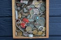 a pile of old coins of jewelry and ornaments Royalty Free Stock Photo