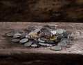 Pile of old coins Royalty Free Stock Photo