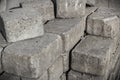 Pile of old concrete bricks Royalty Free Stock Photo