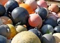 Pile of old fishing floats Royalty Free Stock Photo