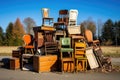 pile of old furniture ready to be recycled or donated