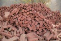 Pile of old handmade bricks Royalty Free Stock Photo