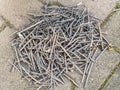 pile of old metal nails Royalty Free Stock Photo