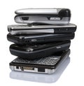 Pile of old mobile phones Royalty Free Stock Photo