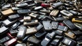 Pile of old mobile phones, recycling Royalty Free Stock Photo