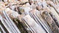 Pile of old roof covering tiles Royalty Free Stock Photo