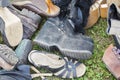 Pile of old shoes Royalty Free Stock Photo