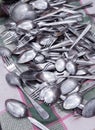 Pile of old spoons and forks