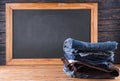 Pile of old things on wood desk Royalty Free Stock Photo