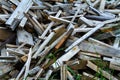 Pile of old timber wood on a backyard Royalty Free Stock Photo