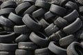 Pile of old tires neatly arranged, Prepare to recycle Royalty Free Stock Photo