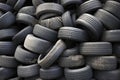 Pile of old tires neatly arranged, Prepare to recycle Royalty Free Stock Photo