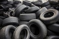 Pile of old tires neatly arranged, Prepare to recycle Royalty Free Stock Photo