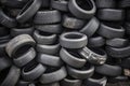 Pile of old tires neatly arranged, Prepare to recycle Royalty Free Stock Photo