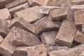 Pile of Old Used Bricks as Construction Material Royalty Free Stock Photo