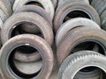 Pile of Old Used Car Tires