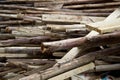 Pile of old used wood Royalty Free Stock Photo