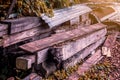 Pile of old wood and old zinc Royalty Free Stock Photo