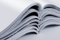 Pile of open blank magazines Royalty Free Stock Photo