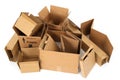 Pile of open cardboard boxes