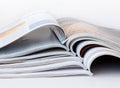Pile of open magazines Royalty Free Stock Photo