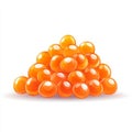 Pile of Orange Fish Roe Digital Illustration, Spherical Composition, Seafood Concept, Fish Eggs, Caviar, Roe Caviar, Seafood Royalty Free Stock Photo