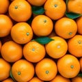 Pile of Oranges With Green Leaves Royalty Free Stock Photo