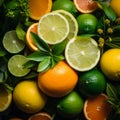 a pile of oranges lemons and limes