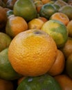 pile of oranges in the supermarket ready to sell